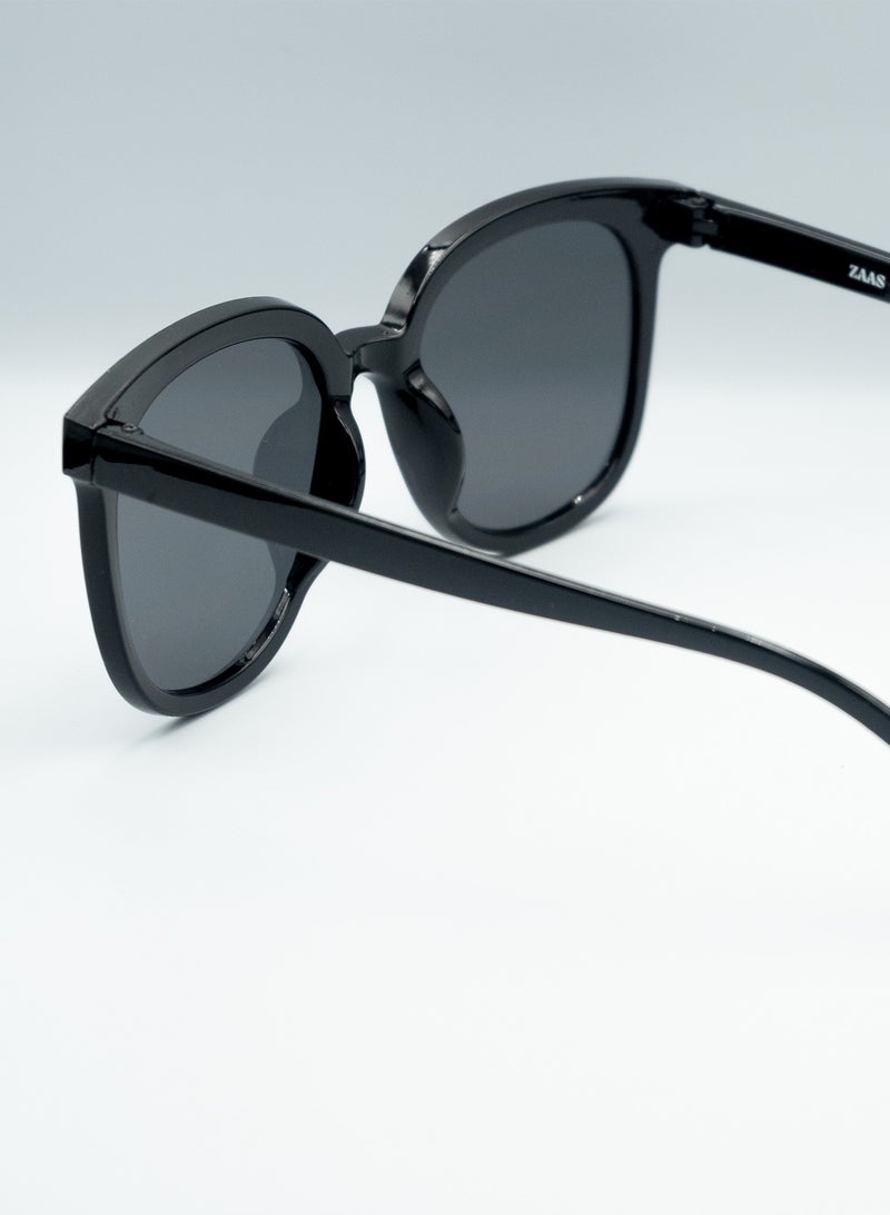 Zaas Black Square Vintage Sunglasses for Men – Classic UV400 Protection with Scratch-Resistant Mirror Lenses - Image 3