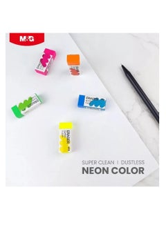 ام اند جي M&G Chenguang Set of 5 Dustless Super Clean Neon Color Eraser Blister Card  - No:AXP963KF  - Image 3