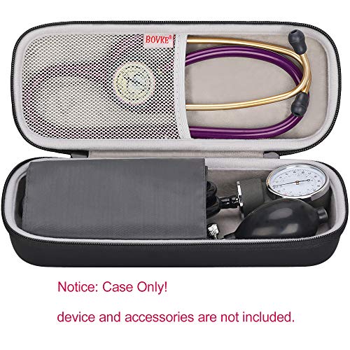 BOVKE Stethoscope Case for 3M Littmann Classic III Monitoring, Lightweight II S.E, Cardiology IV Diagnostic Stethoscopes - Extra Room fits Pen Light Scissors Pulse Oximeter Nurse Accessories, Black - Image 2