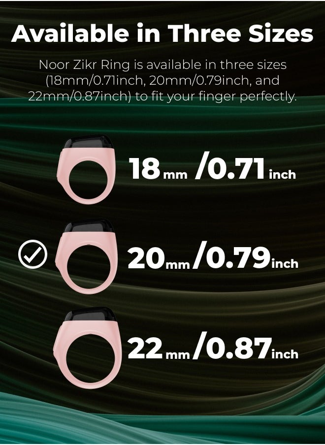 iQIBLA UMEOX iQIBLA Smart Zikr Ring NoorPink 20MM | 5 Prayer Time Reminders | Tasbih Smart Counter | 0.69-inch large screen | iQIBLA Social Life App(Points Redemption,Sleep,Heart Rate,Steps...) | Tracks 9999 counts | iQIBLA Service  - Image 2
