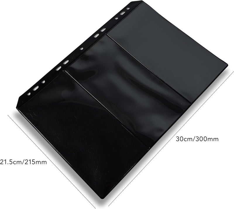 FIS Currency Album Refill - 300x215mm, Black, 60 Sheets with 180 Pockets - Image 3