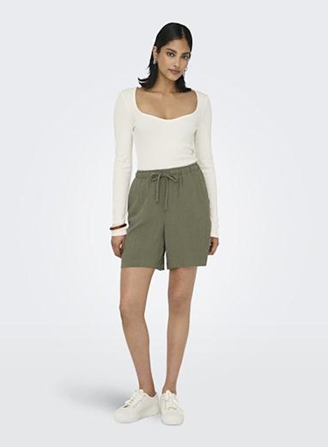 ONLY Onlsiesta Mw Pull-Up Lin Bl Shorts Noos - Image 1