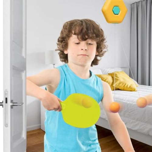 Storio Hanging Table Tennis Trainer Ball Set Ping Pong Indoor Games for Kids | Interactive Fun with 2 Rackets and 5 Balls - Image 5