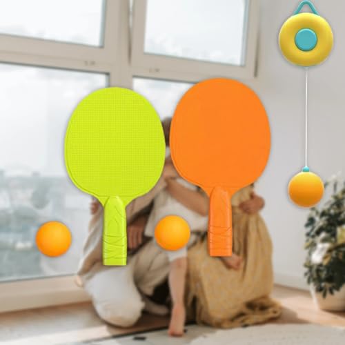 Storio Hanging Table Tennis Trainer Ball Set Ping Pong Indoor Games for Kids | Interactive Fun with 2 Rackets and 5 Balls - Image 2