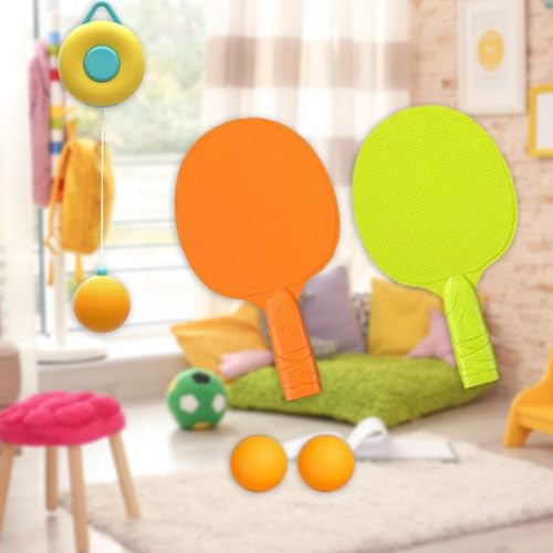 Storio Hanging Table Tennis Trainer Ball Set Ping Pong Indoor Games for Kids | Interactive Fun with 2 Rackets and 5 Balls - Image 3