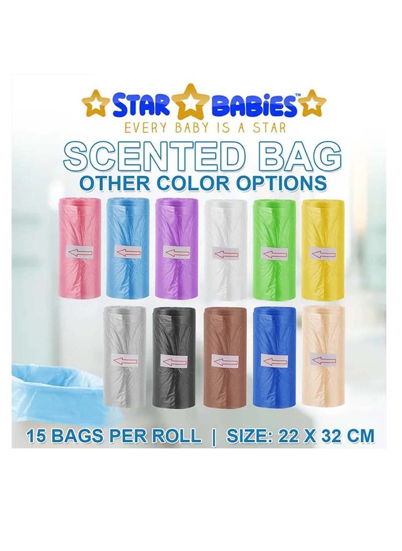 STAR BABiES Star Babies - Combo Pack of 2- Adjustable Shower Cap with Scented Bag (5 Pcs w/Dispenser) - Yellow/White  - Image 3
