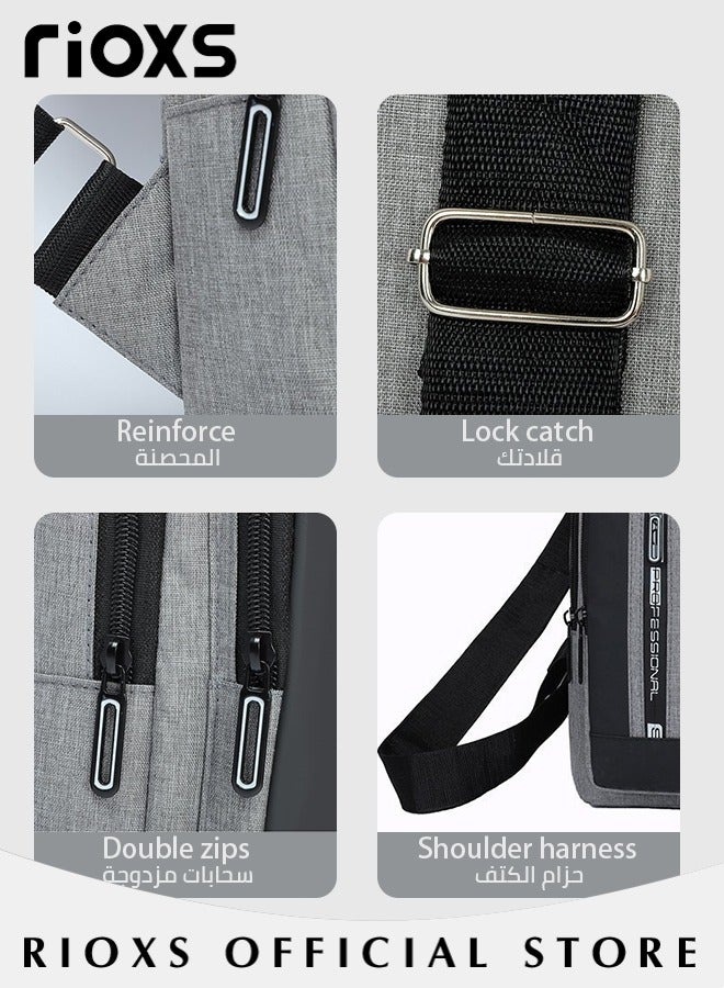 RIOXS Crossbody Sling Bag Body Chest Sling Shoulder Bag for Men Women Casual Shoulder Backpack Bag, Waterproof Chest Casual Daypack with Usb Charging Port for Travel Hiking - Image 4
