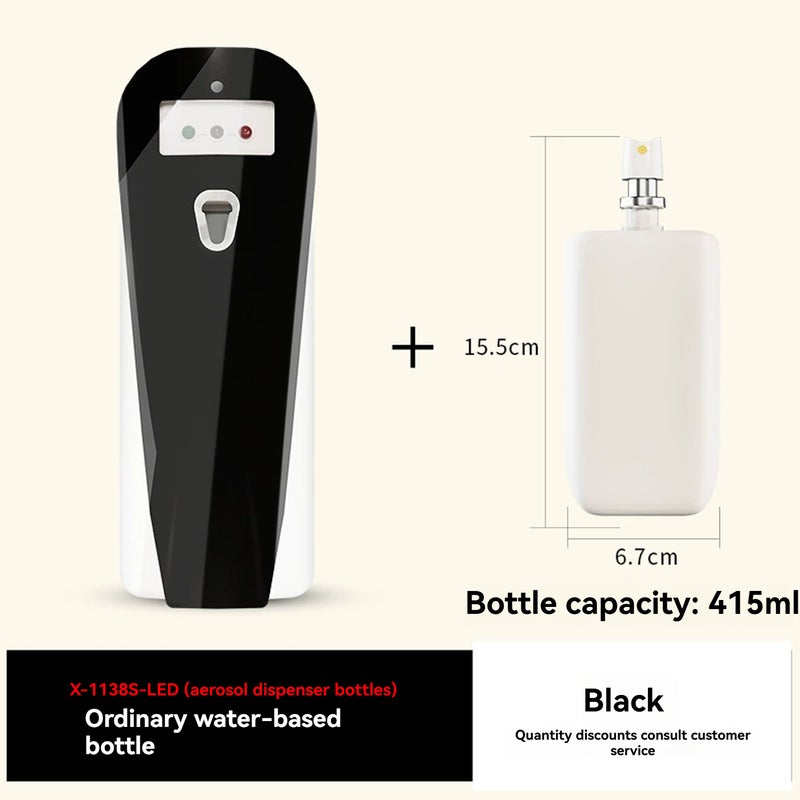 رذاذ معطر هوائي تلقائي: جهاز تغذية أسود قابل للبرمجة بسعة 415 مل مع شاشة LCD - وحدة تعمل بالبطارية قابلة للتركيب على الجدران والوقوف في المنزل وحمام المياه والمكتب والفندق - Image 2