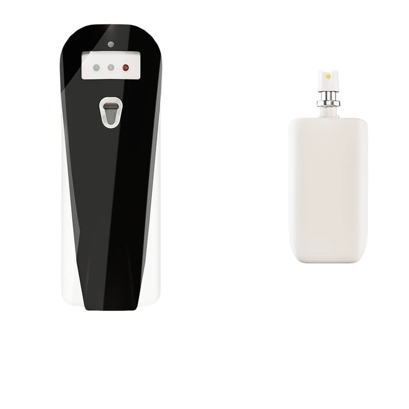 رذاذ معطر هوائي تلقائي: جهاز تغذية أسود قابل للبرمجة بسعة 415 مل مع شاشة LCD - وحدة تعمل بالبطارية قابلة للتركيب على الجدران والوقوف في المنزل وحمام المياه والمكتب والفندق - Image 1