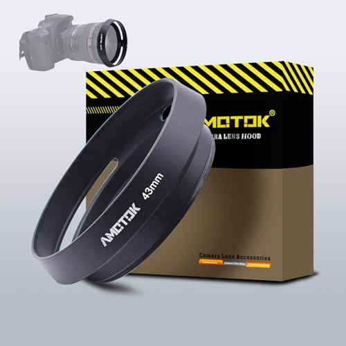 AMOTOK 43mm Camera Lens Hood Compatiable All Brands Ø43mm Lenses,Aluminium Hollow Lens Hood,Made of CNC. - Image 1