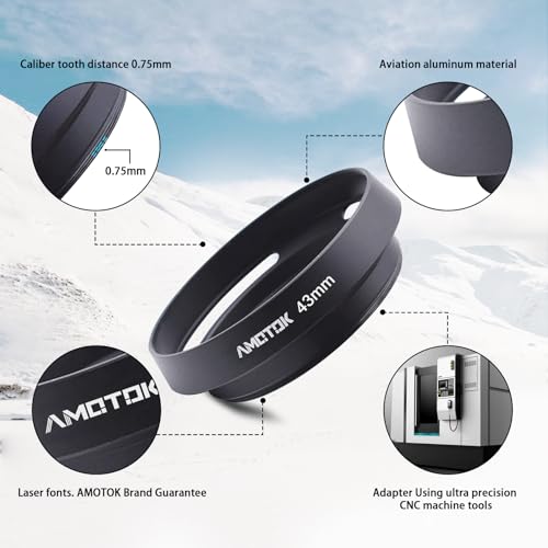 AMOTOK 43mm Camera Lens Hood Compatiable All Brands Ø43mm Lenses,Aluminium Hollow Lens Hood,Made of CNC. - Image 3