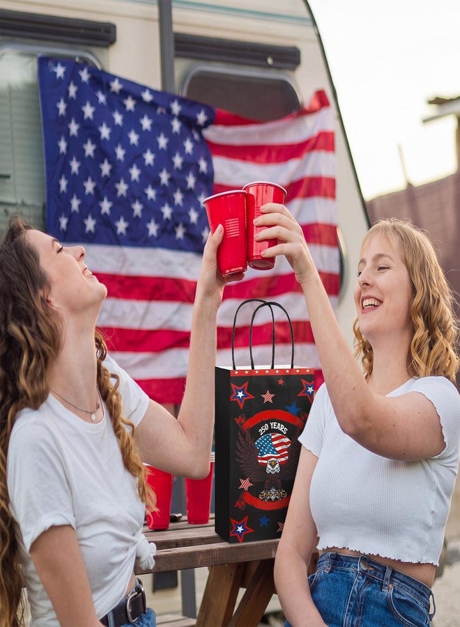 Yeyeplum 24 Pcs 250th Anniversary Bags Patriotic Gift Bags with Handles 4th of July 1776-2026 250 Anniversary Years Freedom Paper Bag Patriotic Decoration for Independence Day Memorial Day Party Supplies - Image 3