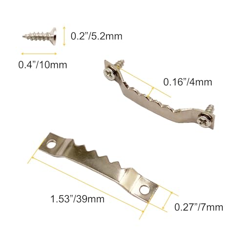 EesTeck 50 Pack Small Sawtooth Picture Hangers Steel Picture Hangers Picture Frames Hangers with Screws Picture Hang Solutions, for Hanging Clock Paintings Artwork Picture Frame Hook Photos (Silver) - Image 5
