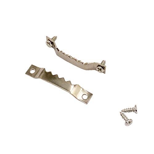 EesTeck 50 Pack Small Sawtooth Picture Hangers Steel Picture Hangers Picture Frames Hangers with Screws Picture Hang Solutions, for Hanging Clock Paintings Artwork Picture Frame Hook Photos (Silver) - Image 1