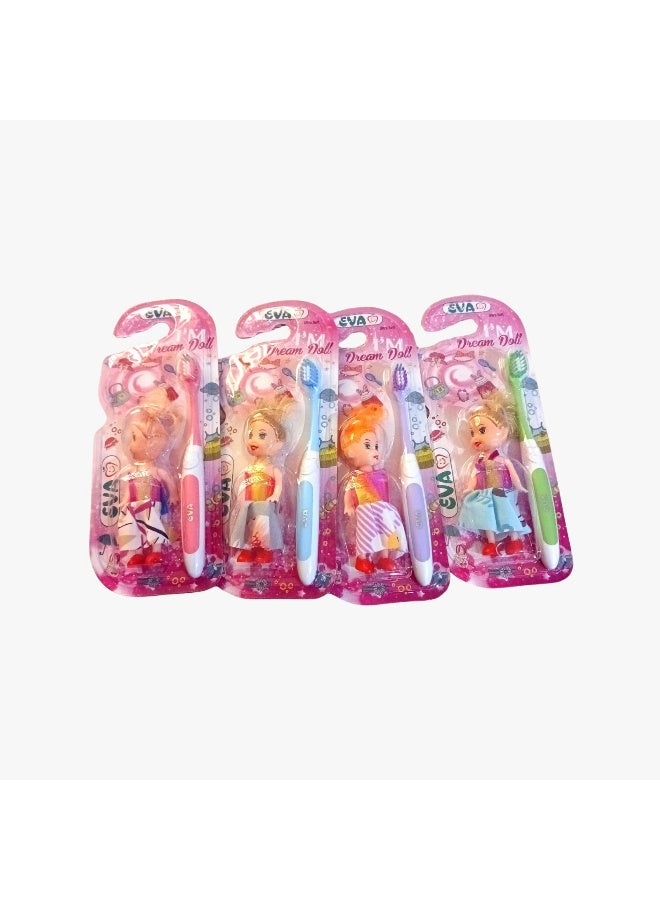 Eva Toothbrush Ultra Soft  With Doll For Girls Multi-Colors - Image 4