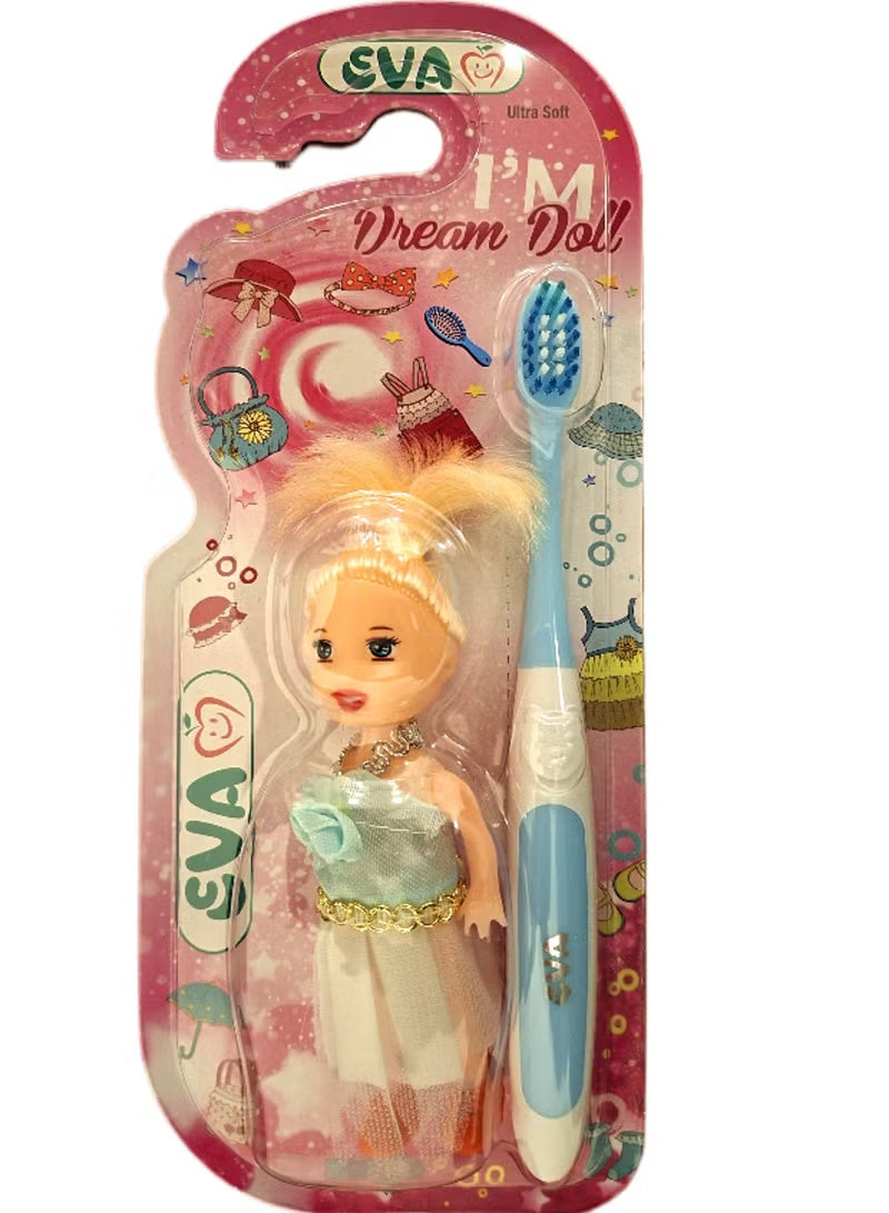 Eva Toothbrush Ultra Soft  With Doll For Girls Multi-Colors - Image 3