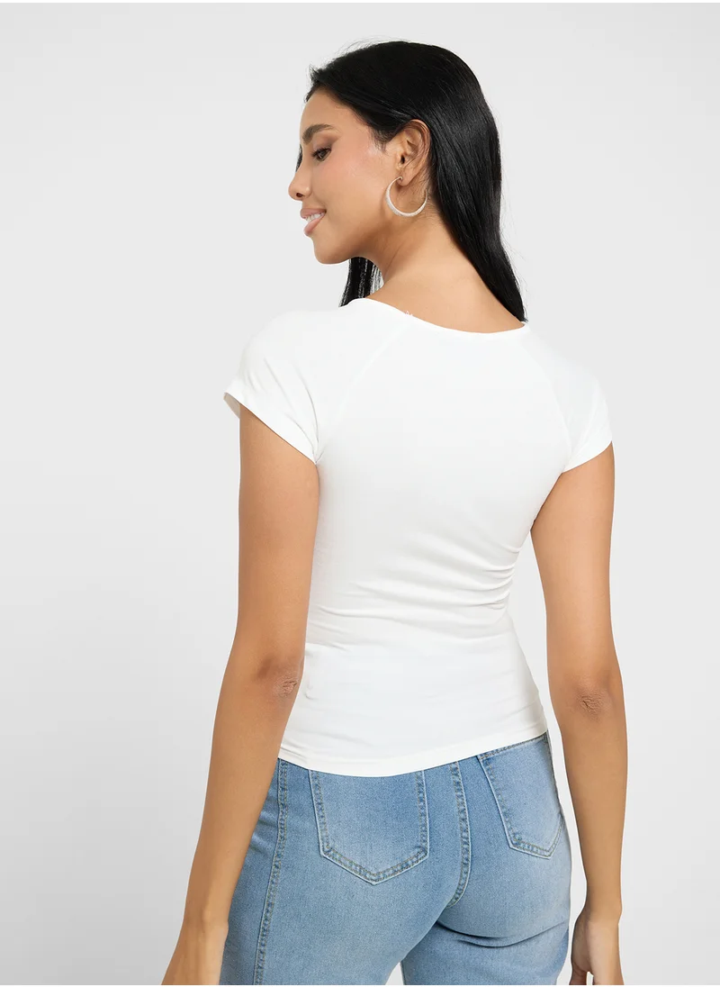 Ginger Gather Detail Fitted Top
