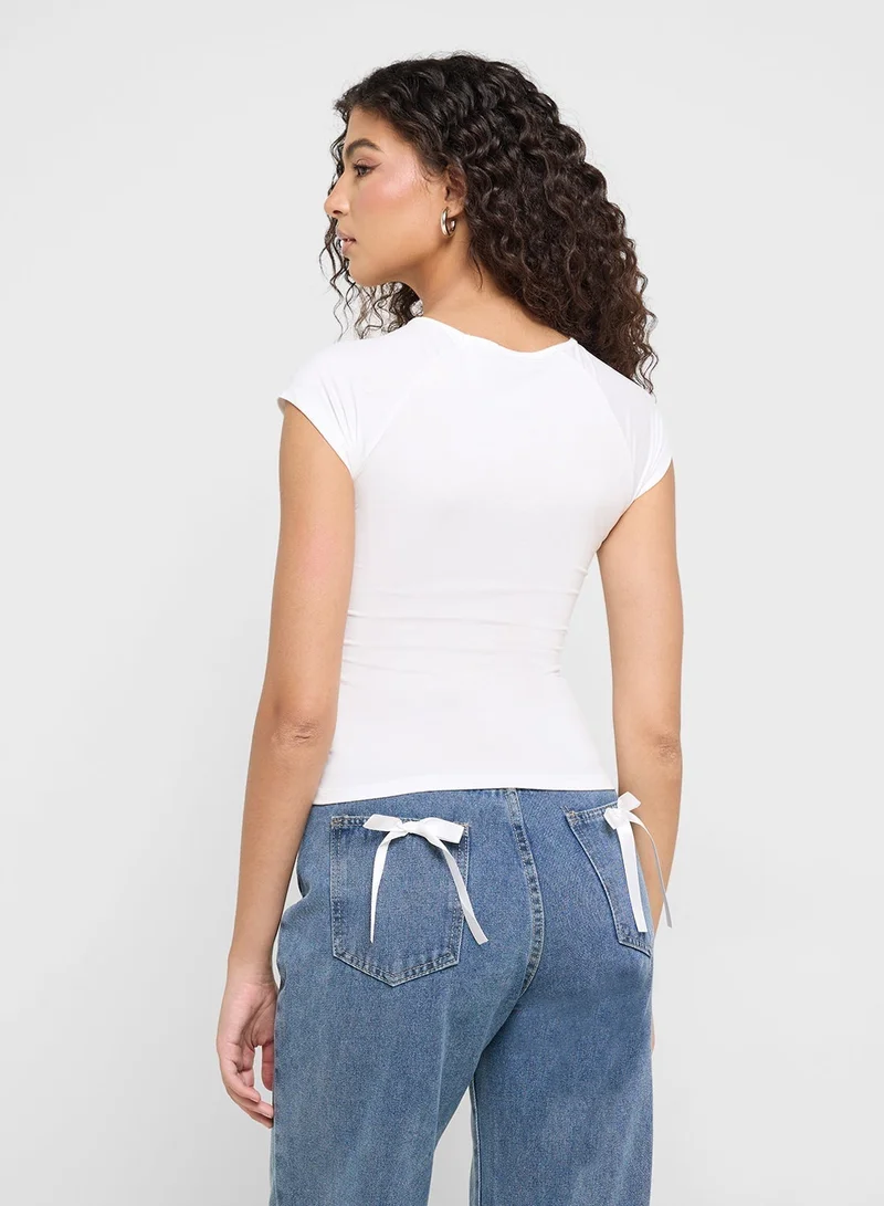 Ginger Gather Detail Fitted Top