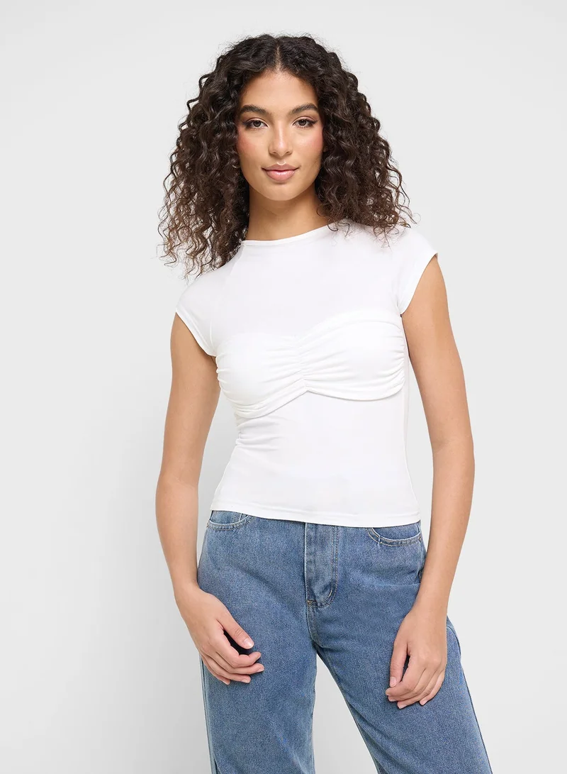 Ginger Gather Detail Fitted Top