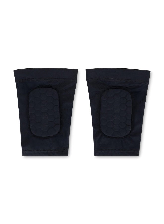 Lyaxm 1 Pair Soccer Shin Guards, Built In Sleeve Shin Pads,Football Shin Guard Socks Sleeves with Foam, Calf Compression Sleeve Honeycomb Pads, Shin Guards Kids,Shin Defender Kids,Football Soccer Shin Pads, Child Calf Protective Gear Soccer Equipment, Shin Pads for Kids Youth Adult, Black  6-12year - Image 1