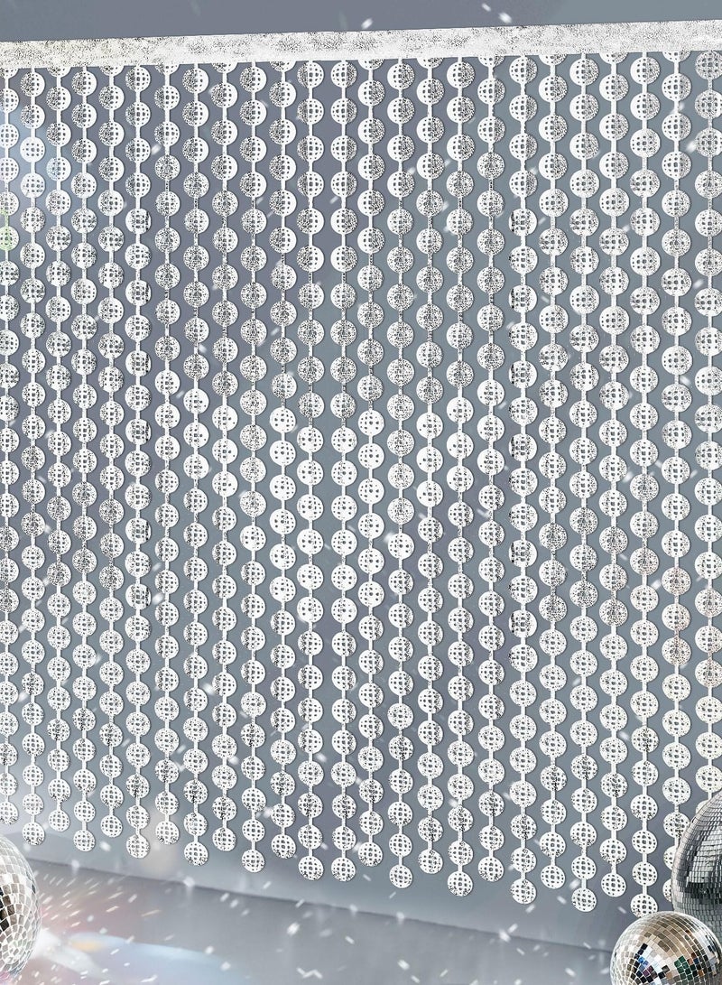 كابتن تيك Disco Ball Foil Curtain Set for Disco Bachelorette Party Decorations, Disco Ball Backdrop Curtain with Photography Backdrop Curtains,Set of 2 - Image 1