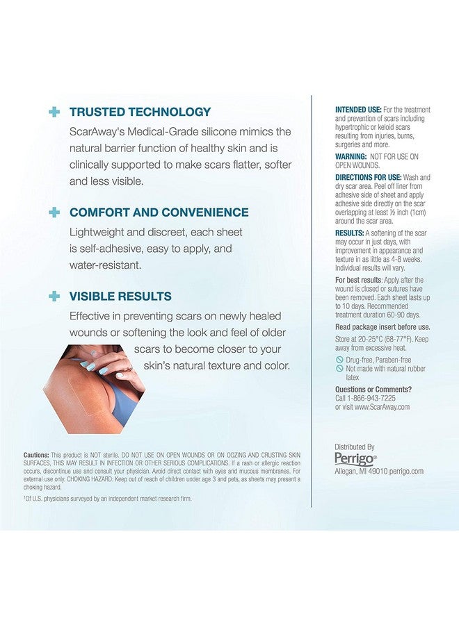 scaraway Advanced Clear Silicone Scar Sheets, Medical Grade Silicone Strips (1.5" X 3") Scar Treatment And Prevention For Surgical, Burn, Body, Hypertrophic & Keloid Scar Treatment, 10 Clear Sheets - Image 4