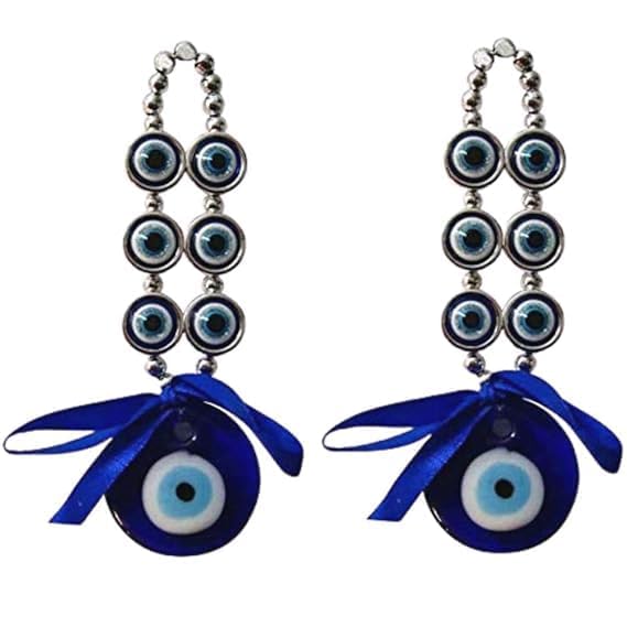 GJ 3 Eye Power Evil Eye Combo of 2 Decorative Showpiece - 16 cm (Glass, Blue) - Image 4
