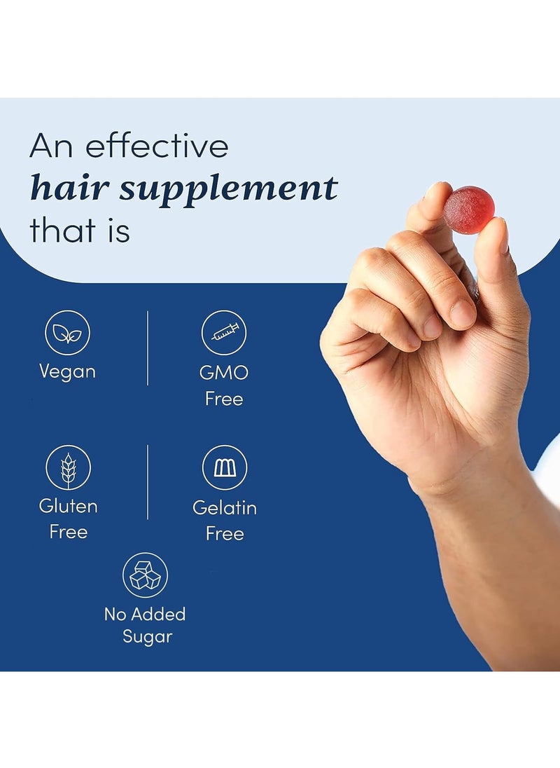 Man Matters - Hair Gummies  90N With Biotin DHT Blockers  Vitamin A C E Fibre and Zinc  For Stronger and Healthier Hair  Strawberry Flavour  100% Vegan and Gut Friendly - Image 1
