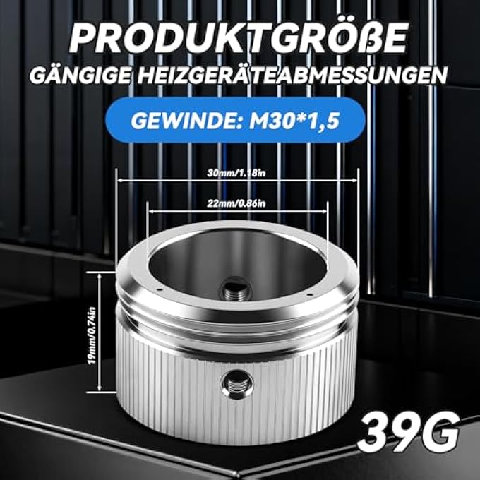 RADIATOR THERMOSTAT ADAPTER, M30 X 15 RADIATOR VALVE THERMOSTATIC HEAD WITH STRIPS, 304 STAINLESS STEEL RADIATOR ACCESSORIES WITH HEX KEY PACK OF 2 - Image 3