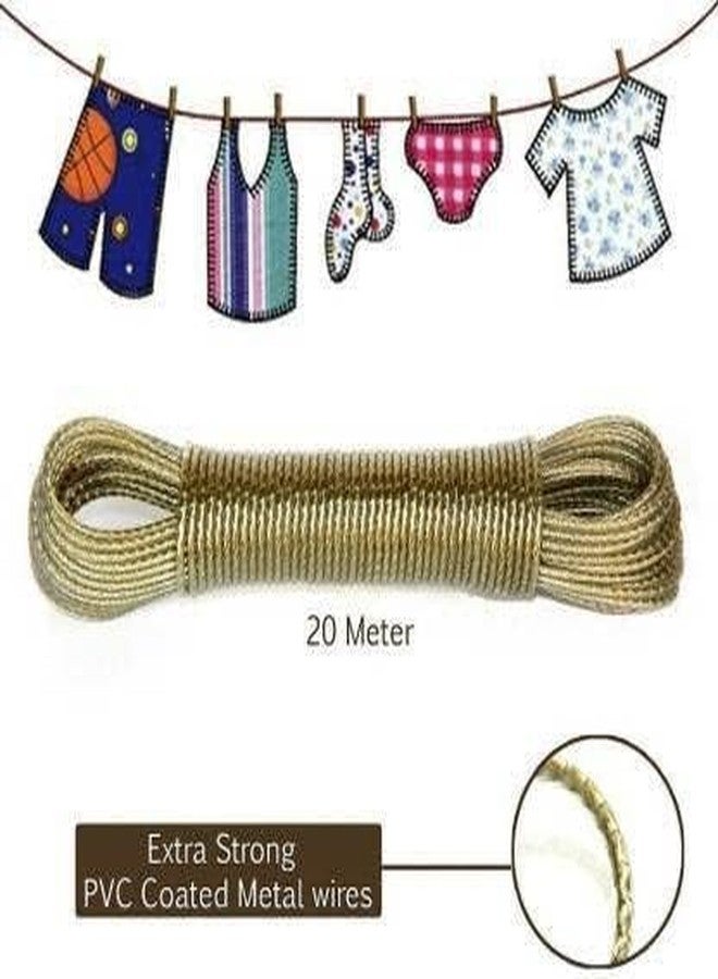 Eagean Cloth Line for Drying Clothes Metal Coated Rope 20 Mtr/Mix Coated Wire Ropes for Hanging Drying Clothes Nylon Clothesline (20 m)(Multicolour) Pack of 3 Pcs - Image 4