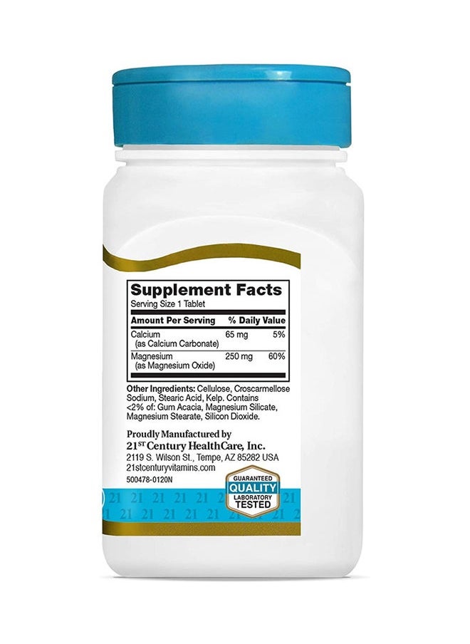 21st CENTURY - Essential magnesium supplement to support nervous system and muscle health in a balanced concentration of 250 mg 110 tablets - Image 1