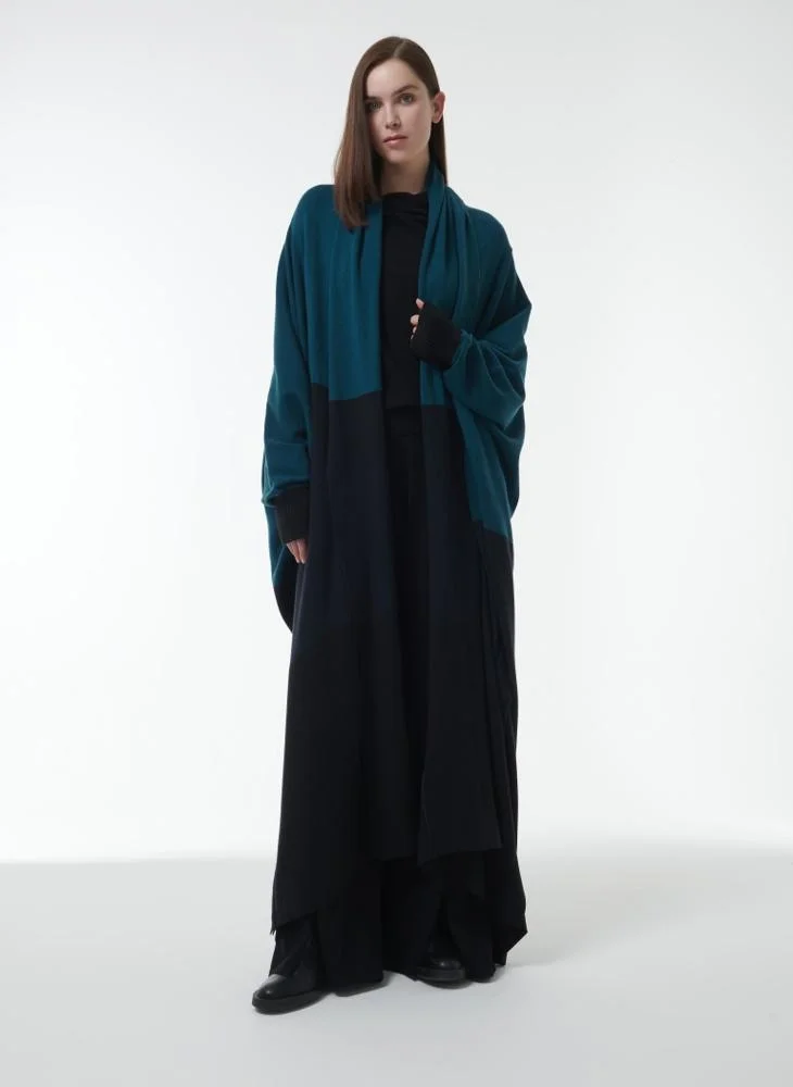 Leem Three Tone Cowl-Neck Bisht
