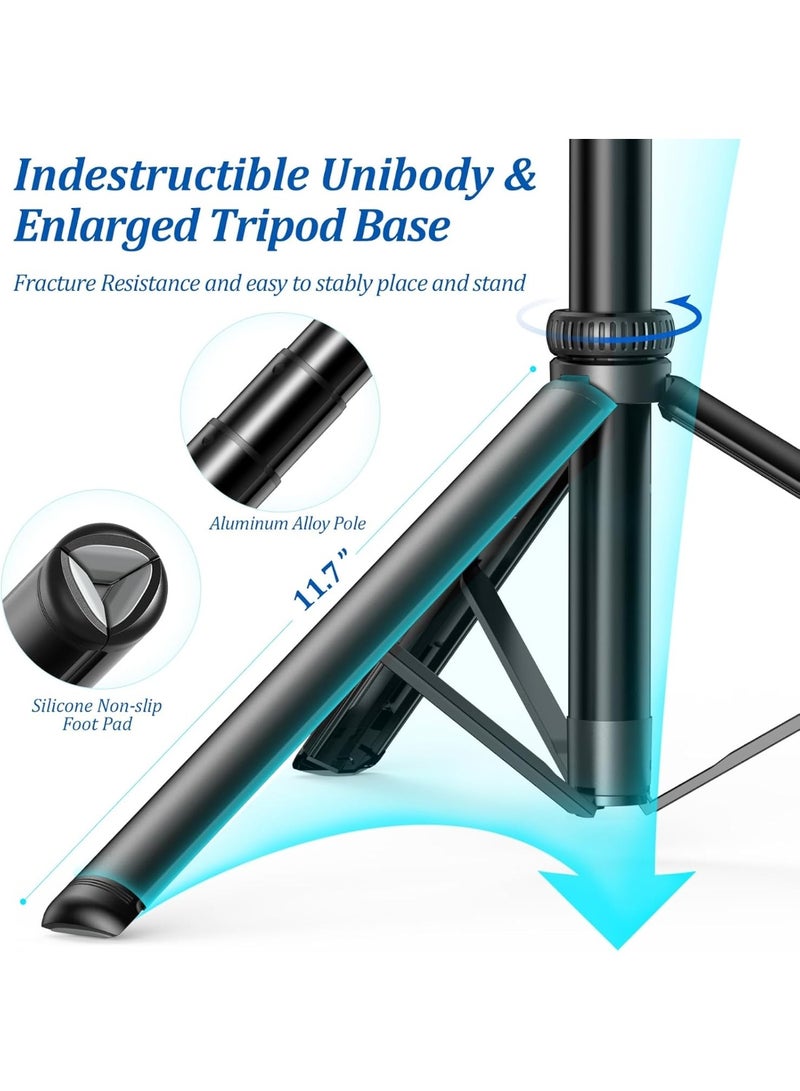 2m Mobile Phone Tripod Stand with Remote Control & 2 Lights – 360° Rotating Selfie Stick Tripod for iPhone, Android, GoPro & Cameras - Image 2