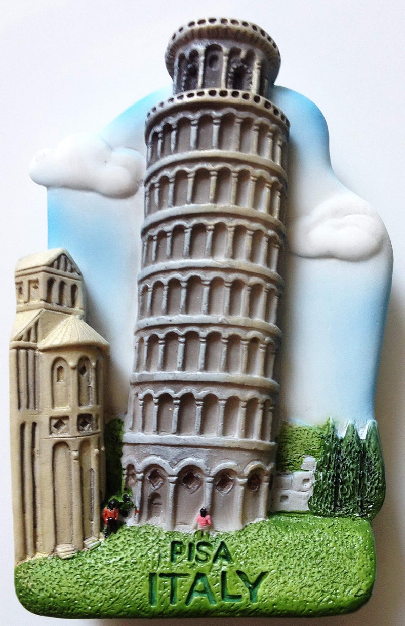 WitnyStore Tiny 2⅞" Leaning Tower Pisa Italy Magnet - Miniature Hand Made Resin 3D Europe Landmark Tourist Attractions Decorative Refrigerator Fridge Magnets Décor Collectible Traveler Souvenirs Gifts - Image 1
