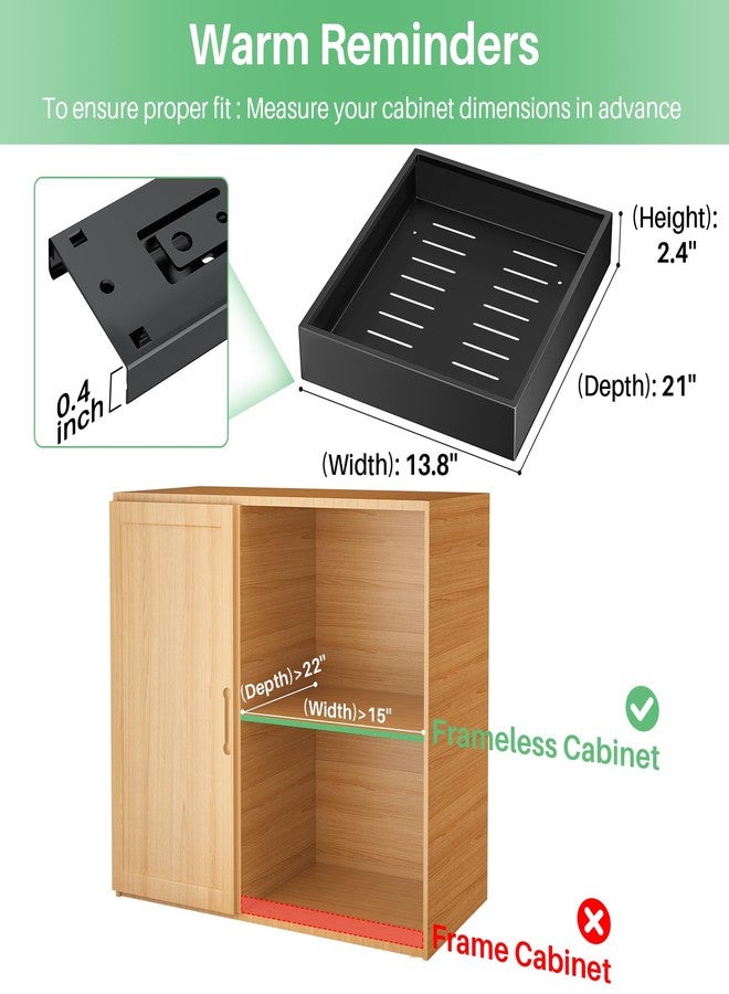 Kitstorack Pull out Cabinet Organizer, 21"Deep, Slide out Drawers for Kitchen Cabinets, Under Sink Pull-Out Home Organizers with Adhesive Nano Film Fixed, Sliding Cabinet for Bathroom, Pantry Storage Shelves - Image 2