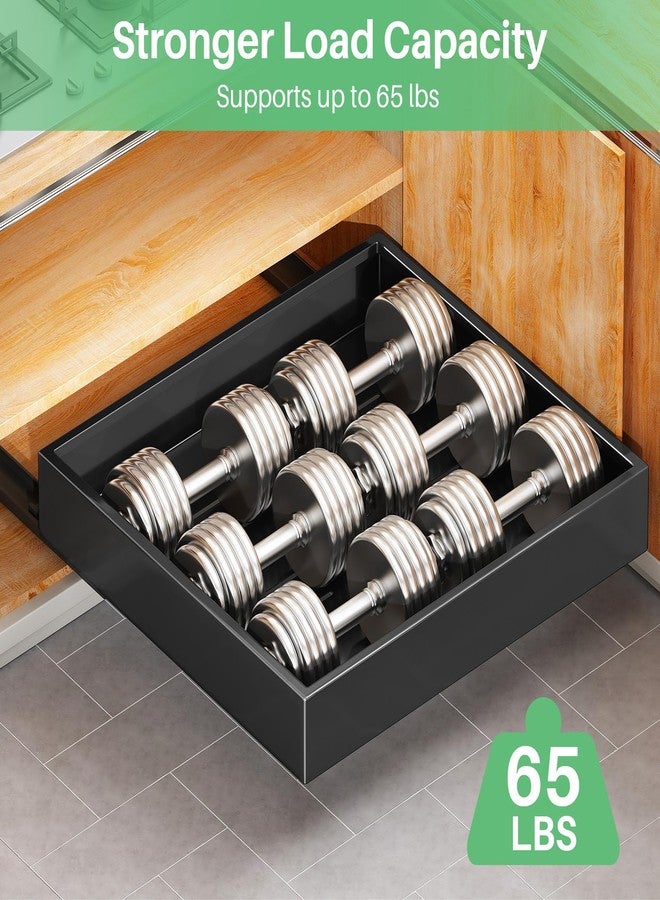 Kitstorack Pull out Cabinet Organizer, 21"Deep, Slide out Drawers for Kitchen Cabinets, Under Sink Pull-Out Home Organizers with Adhesive Nano Film Fixed, Sliding Cabinet for Bathroom, Pantry Storage Shelves - Image 5