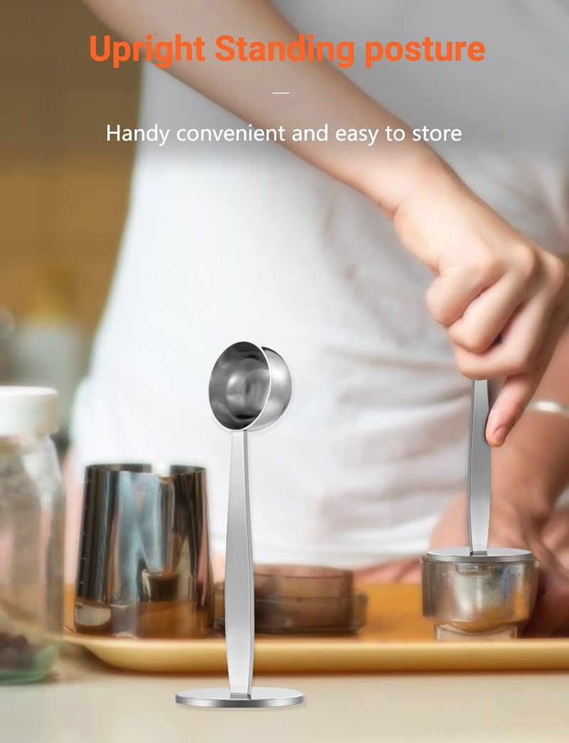 WILLIZTER Two-in-One Stainless Steel Coffee Scoop Tamping Dual-Purpose Coffee Spoon Powder Hammer Tamper Multi Function Spoon Holder Coffee Tools for Measuring and Tamping - Image 2
