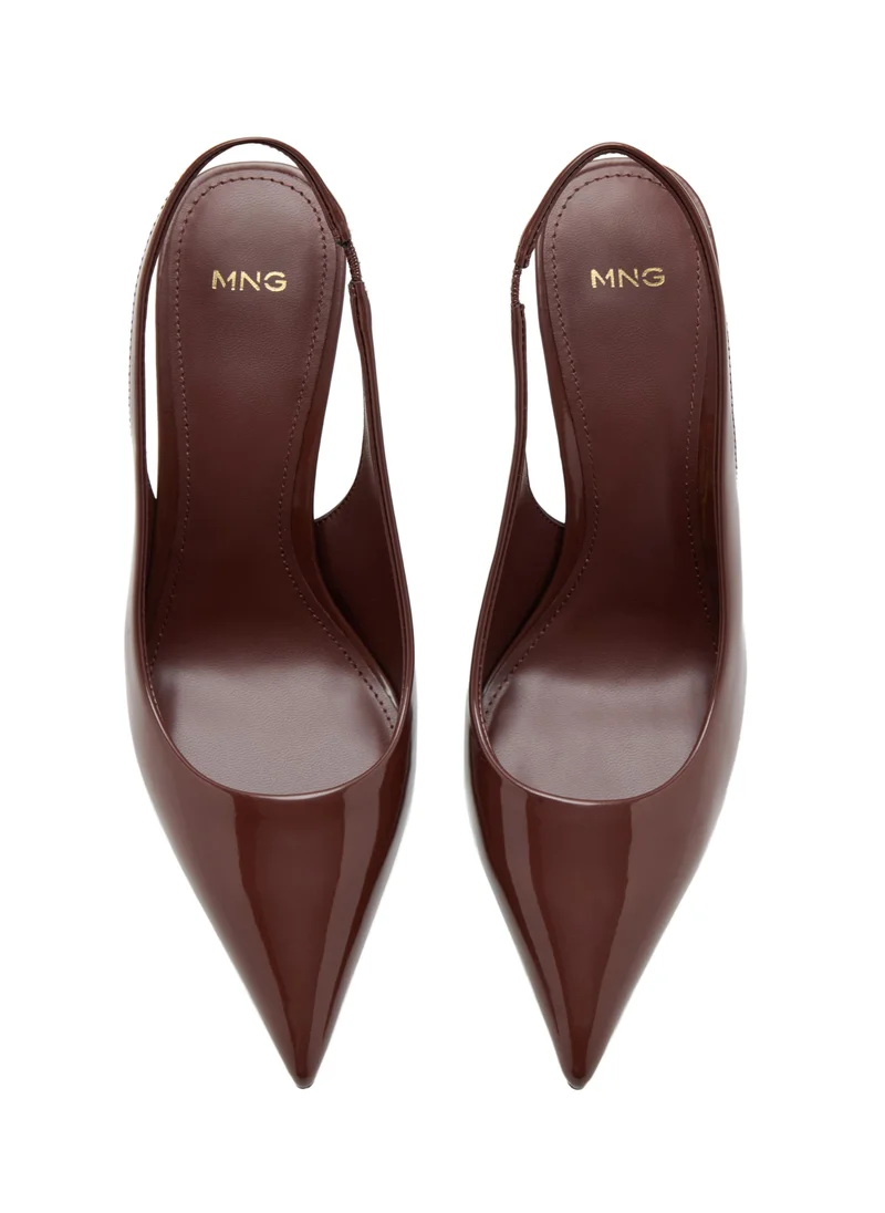 Mango 30-MARRON Patent Heeled Shoes for Women | Best Price UAE