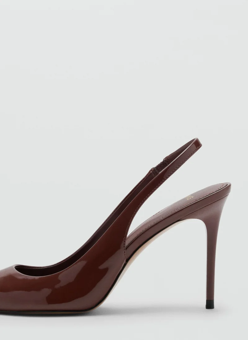 Mango 30-MARRON Patent Heeled Shoes for Women | Best Price UAE