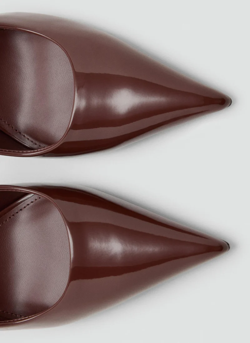 Mango 30-MARRON Patent Heeled Shoes for Women | Best Price UAE