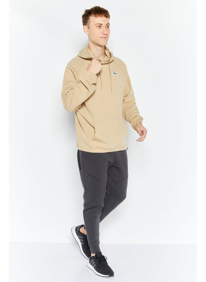 FILA Men Sportswear Fit Long Sleeve Training Hoodies, Beige  - Image 2