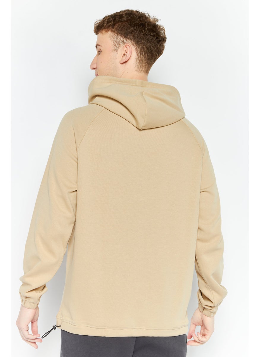 FILA Men Sportswear Fit Long Sleeve Training Hoodies, Beige  - Image 3