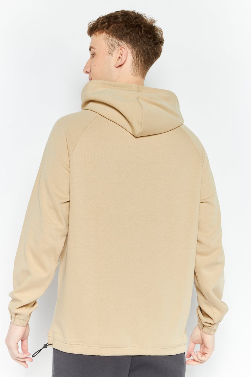 FILA هودي رياضي للرجال بأكمام طويلة، بيج - Image 4