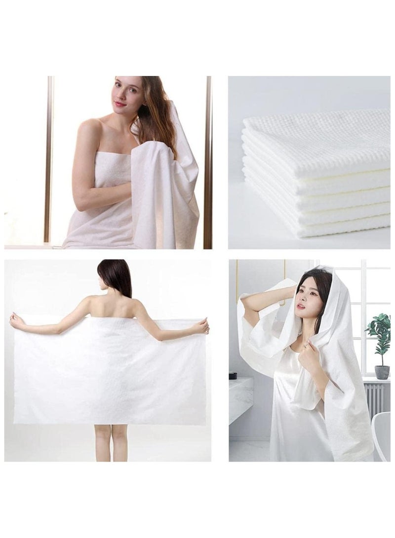 Hihonor 25 Pack Disposable Bath Towels Pure Cotton Big Shower Bath Towels,Soft Body Towel Portable Travel Disposable Towel Salon Towels,White Bath Towels for Beach Swimming Hiking Camping Salon Spa - Image 5