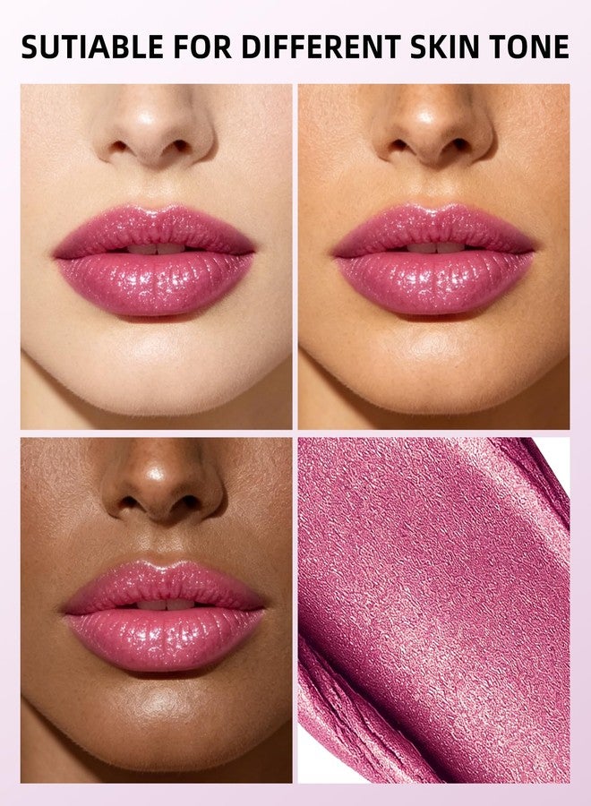 DuaTana Rose Pink Glitter Lipstick for Women,Diamond Shimmer Matte Metallic Lipstick Long Lasting High Pigmented,Waterproof Cream Non-Sticky Lip Gloss Shiny Full Coverage Non Stick Cup Liptint Stain Makeup-03 - Image 3