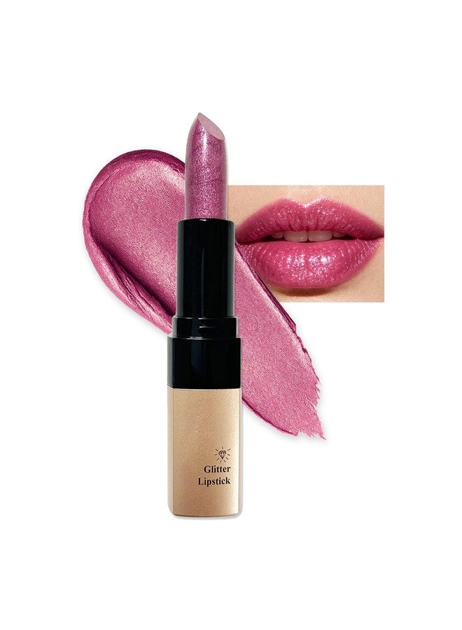 DuaTana Rose Pink Glitter Lipstick for Women,Diamond Shimmer Matte Metallic Lipstick Long Lasting High Pigmented,Waterproof Cream Non-Sticky Lip Gloss Shiny Full Coverage Non Stick Cup Liptint Stain Makeup-03 - Image 1