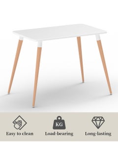Mahmayi Mahmayi Cenare 5-Piece Dining Set for Kitchen, 120 X 80 Dining Table With 4 X DSW Plastic Dining Chair - White  - Image 2