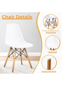 Mahmayi Mahmayi Cenare 5-Piece Dining Set for Kitchen, 120 X 80 Dining Table With 4 X DSW Plastic Dining Chair - White  - Image 3