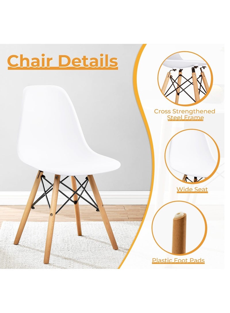Mahmayi Mahmayi Cenare 5-Piece Dining Set for Kitchen, 120 X 80 Dining Table With 4 X DSW Plastic Dining Chair - White - Image 3