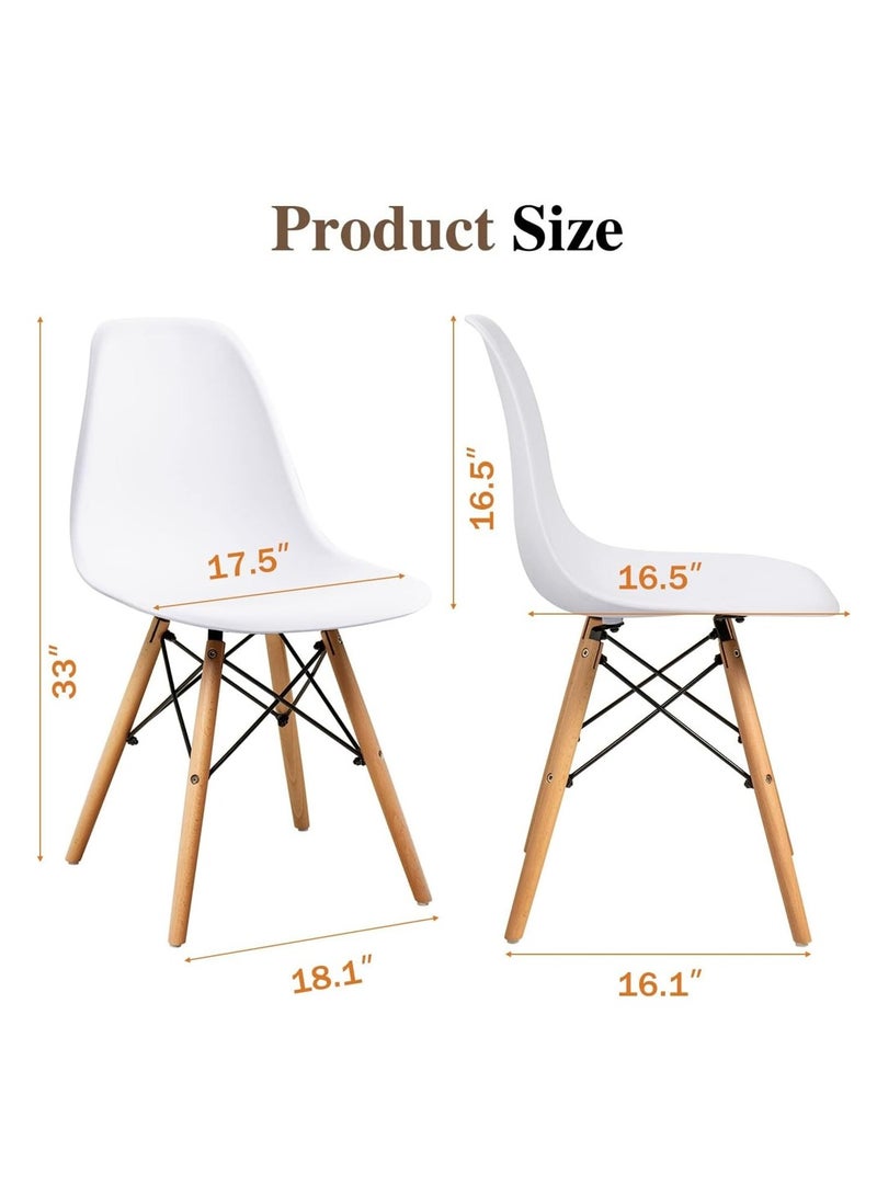 Mahmayi Mahmayi Cenare 5-Piece Dining Set for Kitchen, 120 X 80 Dining Table With 4 X DSW Plastic Dining Chair - White - Image 5